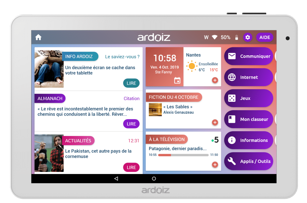 Tablette senior ardoiz 3  pack 1 an accès aux services