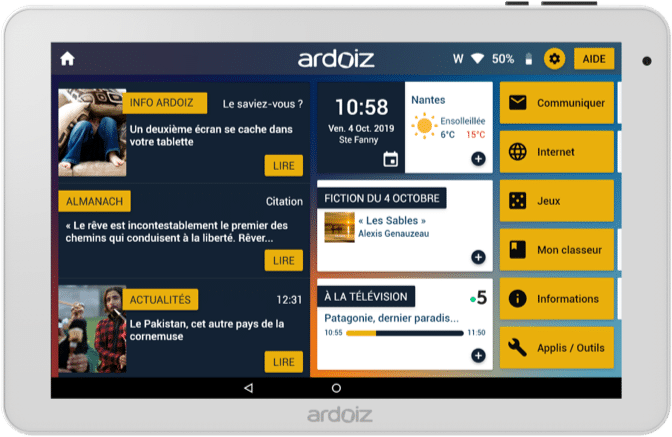 Tablette senior ardoiz 3  pack 1 an accès aux services